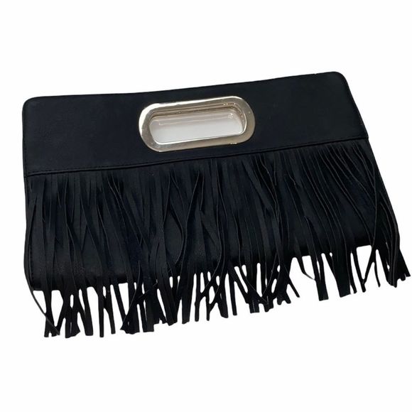 Cato Black Fringe clutch - Picture 4 of 7